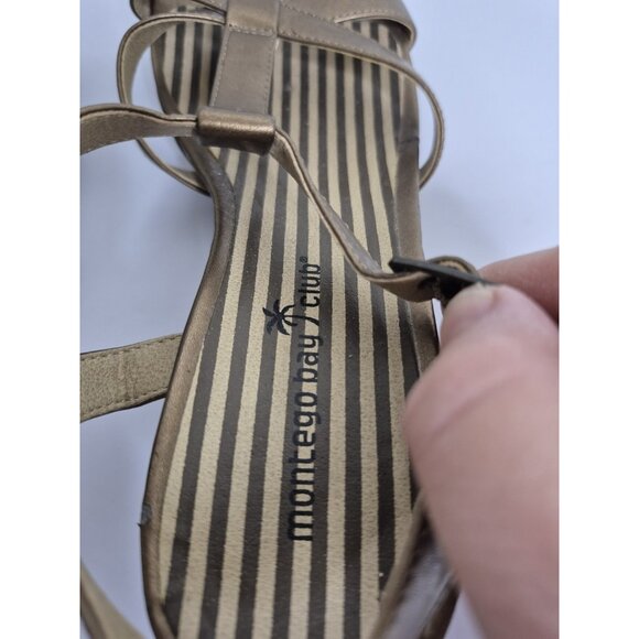 montego bay club Gold wedge sandals Women's Size 6.5 - Picture 9 of 9